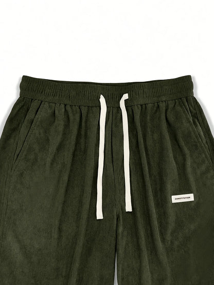 Corduroy pants men clothing Sweatpants Loose-Fit Casual Pants man baggy hosen Regular Length Trousers men cargo pants women - Ellianto fashion Men's