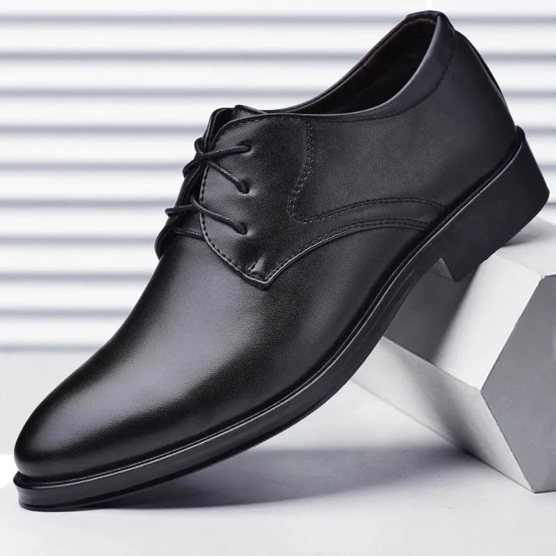 Men's Shoes Black Leather Formal Shoes for Men Oxfords Male Wedding Party Office Business Shoe Man zapatos de hombre Plus Size - Ellianto fashion Men's