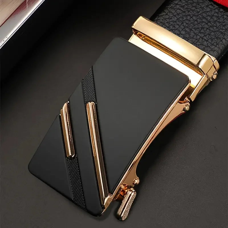 Men belt Leather Belt Metal Alloy Automatic Buckle Brand Luxury Design Waist Belts for Men Strap Male - Ellianto fashion Men's