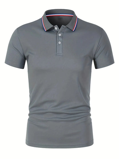 2025 Hot Sale Men's Summer Casual Breathable Comfortable Polo Shirt Men's Solid Color High Quality Short Sleeve T-Shirt - Ellianto fashion Men's