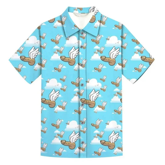 Summer Men’s Beach Shirt – Lightweight Short-Sleeve Comfort with Fun, Personalized Style for the Modern Gentleman