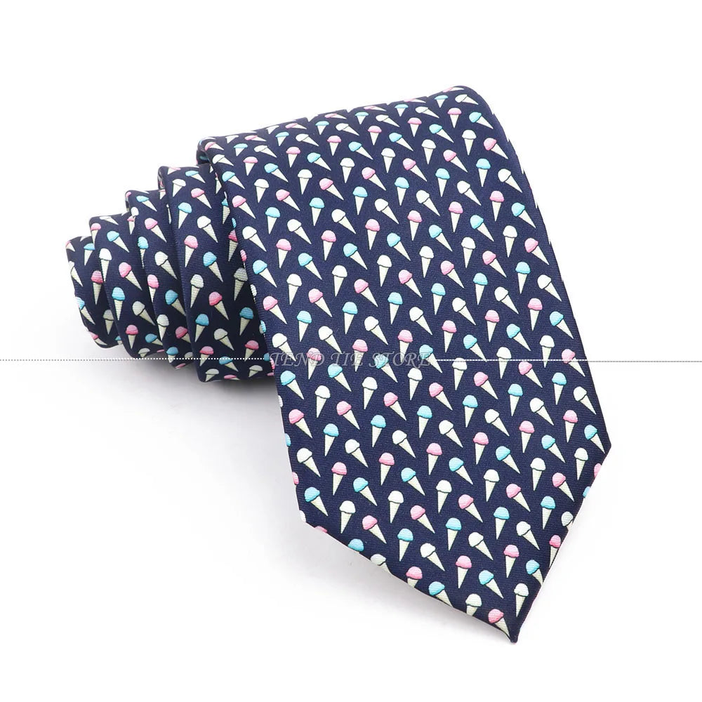 New 42 Colors Men Thin Silk Tie Soft Novelty Animal Fruit Skeleton Cravatas Casual Party Wedding Accessories Gift Free Shipping - Ellianto fashion Men's