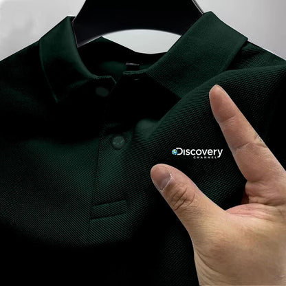 2025 men's comfortable polo shirt, luxurious, atmospheric, breathable, casual and fashionable, with a lapel design for summer - Ellianto fashion Men's