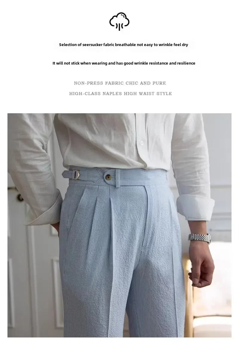 High-quality Harajuku Slim Fit Men's Pants Trendy Brand Draped Suit Casual Trousers Smooths Your Silhouette Small Feet - Ellianto fashion Men's