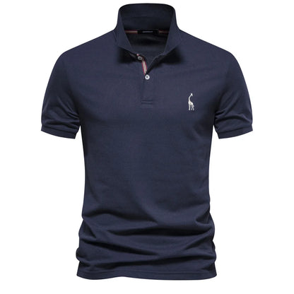 2025 Premium Men's Polo Shirt Deer Embroidery Design 80% Cotton EU Size Casual Short Sleeve Shirts Business Polo Tops Hot Seller - Ellianto fashion Men's