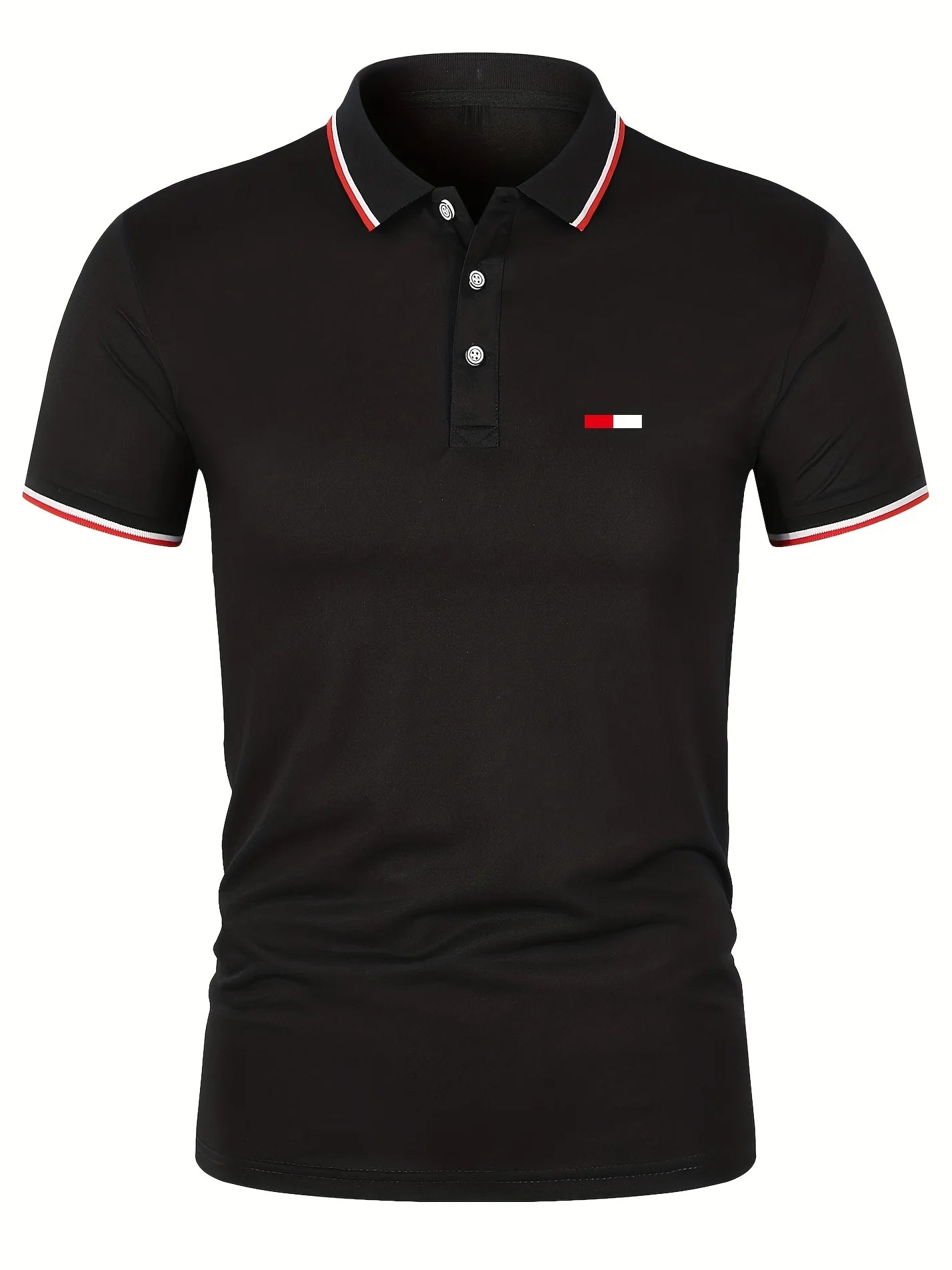 Men's 100 cotton summer casual fashion loose plus size flag pattern printed lapel short sleeved polo shirt top travel outfit - Ellianto fashion Men's