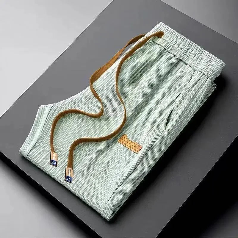 Men’s Casual Ice Silk Pants – Lightweight Summer Comfort with High-End Look, Versatile Loose-Fit Straight-Leg Design