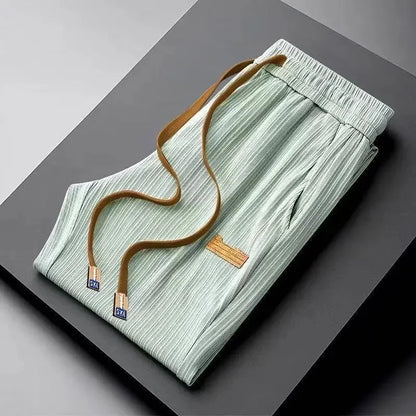 Men’s Casual Ice Silk Pants – Lightweight Summer Comfort with High-End Look, Versatile Loose-Fit Straight-Leg Design