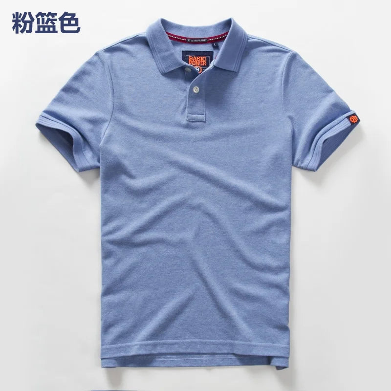Summer Mens Polo shirts Cotton Shirts Short Sleeve Letter Embroidered Emblem Simple Shirt for Male Size M-3XL BP6900 - Ellianto fashion Men's