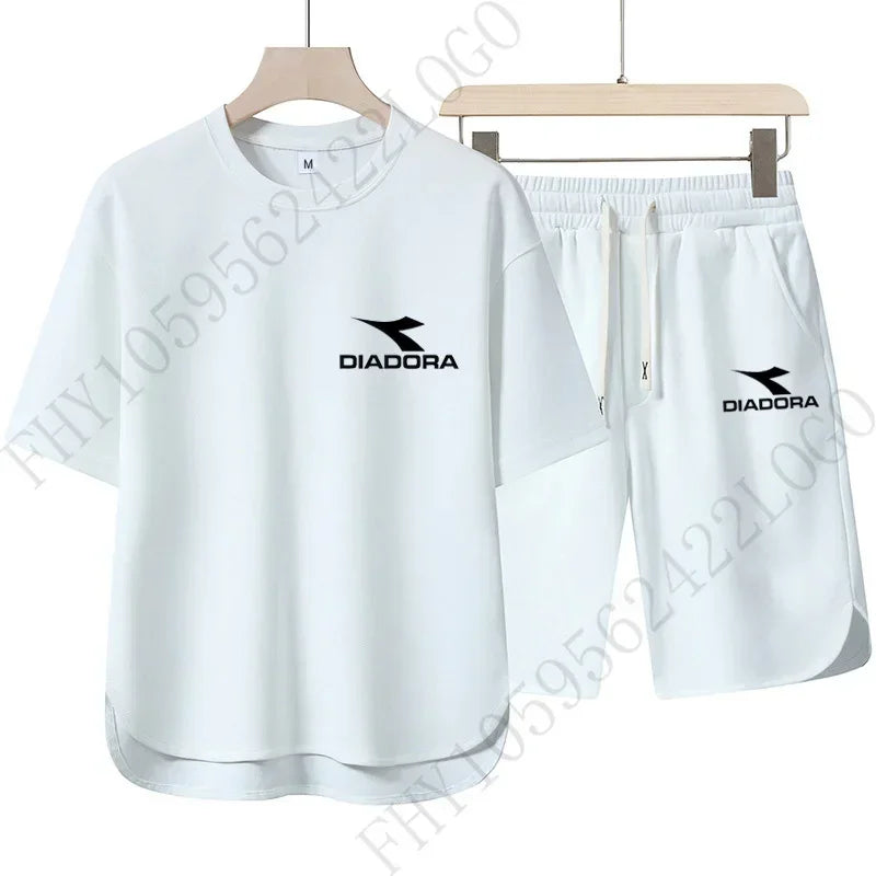 Set European and American procurement products: Men's casual T-shirts + sweatpants, quick-drying sweatshirts and shorts for sportswe - Ellianto fashion Men's
