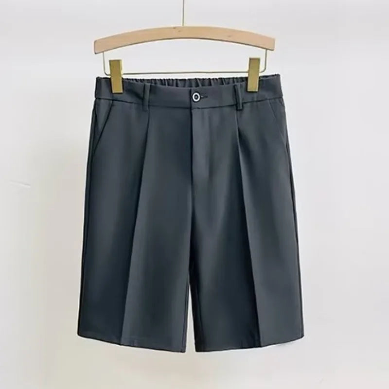 Summer Five-point Pants Short Men's Drape Fabric Casual 5 Points Mid Pants Wild Youth Loose White Suit Shorts Bermuda Masculina - Ellianto fashion Men's