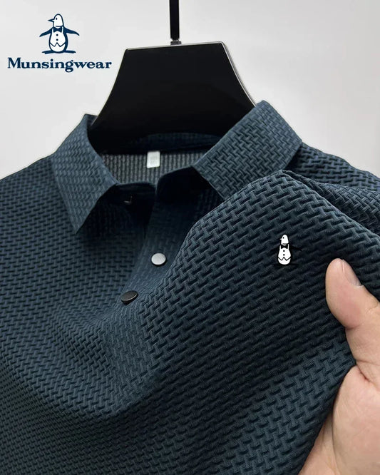 Men's Solid Color Polo Shirt Summer New Casual Fashion Business Lapel T-shirt Breathable Cool Men's Short-sleeved Top - Ellianto fashion Men's