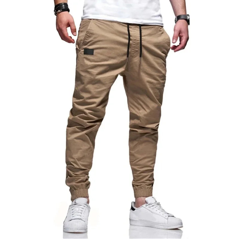 2025 New Cargo Pants Men's Loose Straight sports Clothing Solid color sweatpants Versatile Joggers Woven Casual Male Trousers - Ellianto fashion Men's