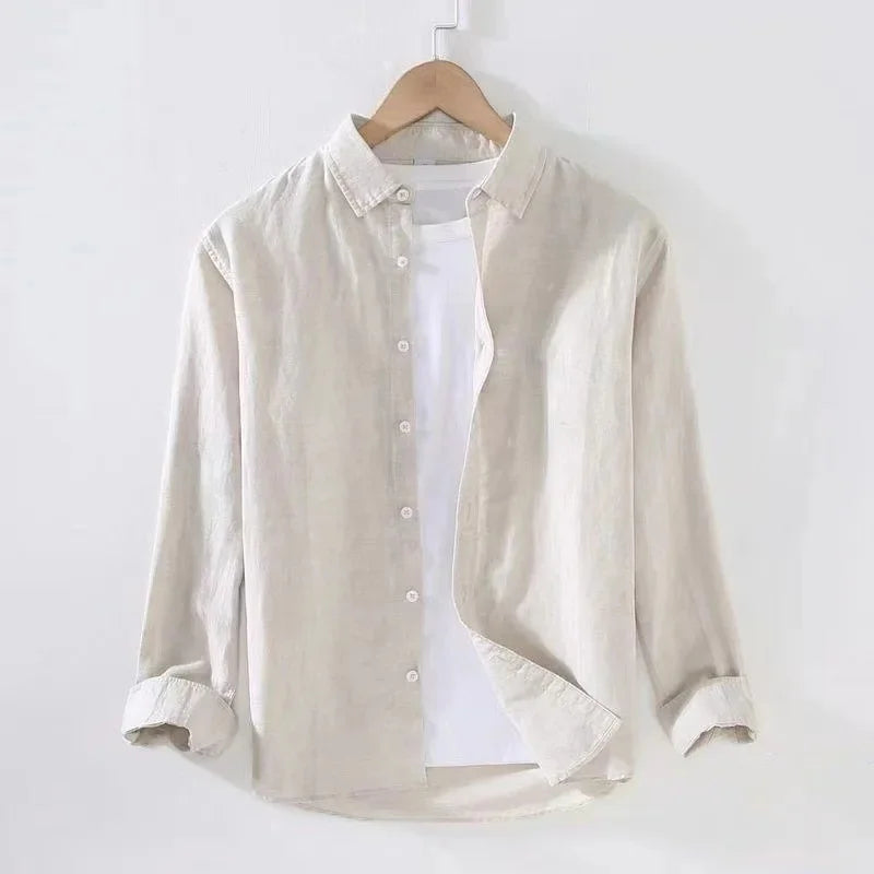 Casual Cotton-Linen Long-Sleeve Shirt – Lightweight Comfort and Timeless Style for the Modern Gentleman