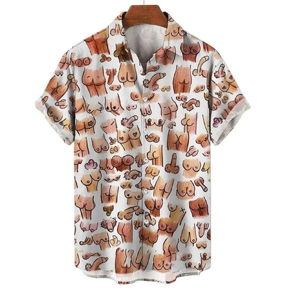 Summer Men’s Beach Shirt – Lightweight Short-Sleeve Comfort with Fun, Personalized Style for the Modern Gentleman