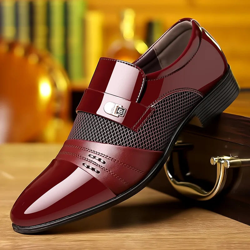 Oxford Shoes Men's Luxury Lacquer Wedding Shoe Pointed Toe Dress Shoes for Men Classic Business Men Leather Shoes Big Size 38-48 - Ellianto fashion Men's