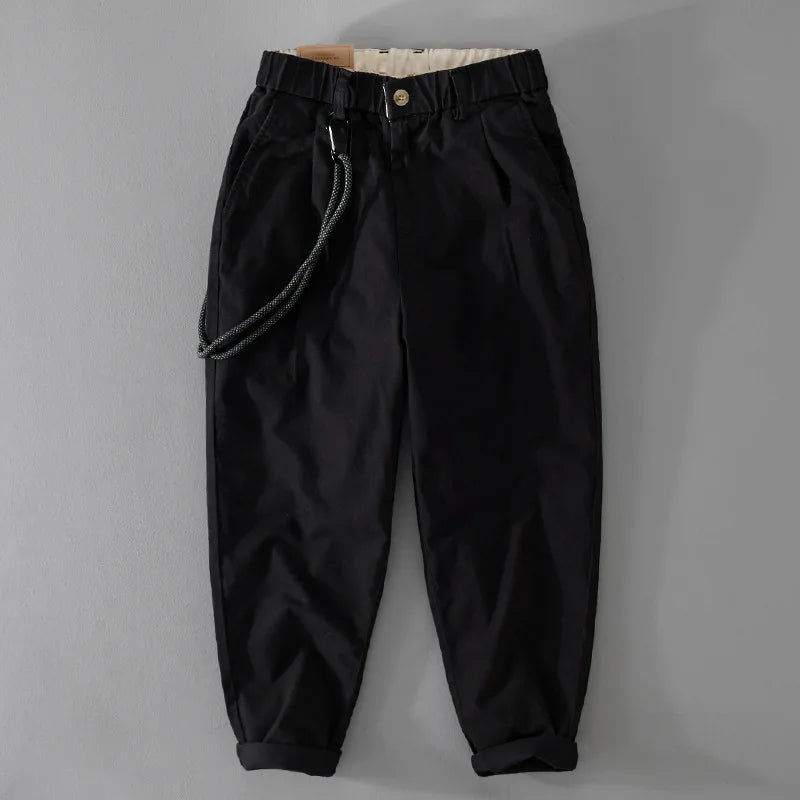 2025 New Men's clothing, Japanese workwear, pants, versatile, loose fit, youth heavyweight casual workwear, men's pants - Ellianto fashion Men's