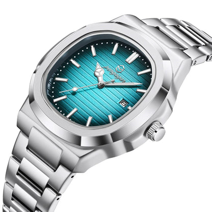 Men Luxury Watch Business Waterproof Male Clock Luminous Date Stainless Steel Square Quartz Men Watch reloj hombre - Ellianto fashion Men's