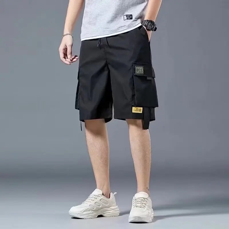 Workwear shorts, men's multiple pockets, medium shorts, summer thin loose cropped pants - Ellianto fashion Men's