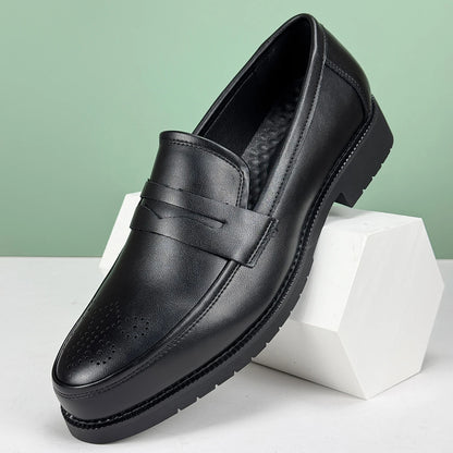 Men's Formal Leather Shoes British Style Oxford Loafers Round Toe Breathable Non-Slip Business Dress Wedding Office Casual Shos - Ellianto fashion Men's