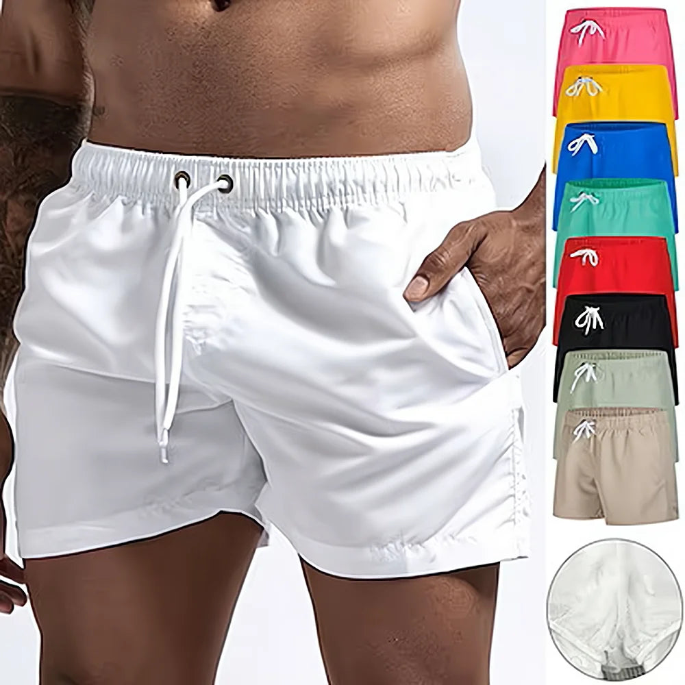 Men's Swim Shorts Swim Trunks Quick Dry Board Shorts Bathing Suit Breathable Drawstring With Pockets for Surfing Beach Summer - Ellianto fashion Men's