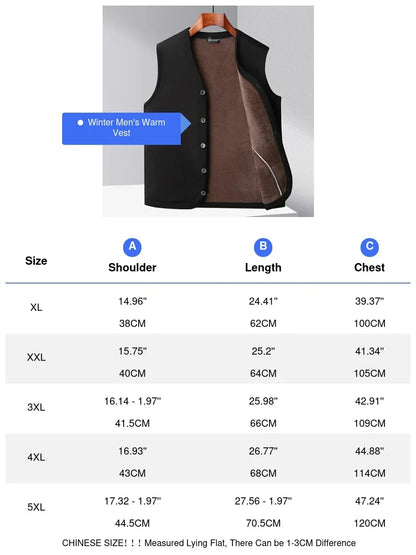 DIMUSI Winter Men's Vests Casual Man Fleece Warm Sleeveless Jackets Fashion V-Neck Outwear Thermal Fishing Waistcoats Clothing - Ellianto fashion Men's
