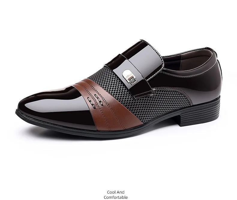 Oxford Shoes Men's Luxury Lacquer Wedding Shoe Pointed Toe Dress Shoes for Men Classic Business Men Leather Shoes Big Size 38-48 - Ellianto fashion Men's