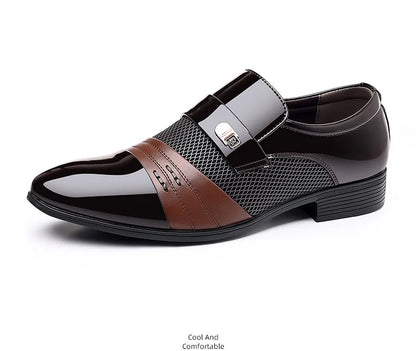 Oxford Shoes Men's Luxury Lacquer Wedding Shoe Pointed Toe Dress Shoes for Men Classic Business Men Leather Shoes Big Size 38-48 - Ellianto fashion Men's