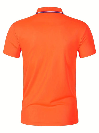 2025 Hot Sale Men's Summer Casual Breathable Comfortable Polo Shirt Men's Solid Color High Quality Short Sleeve T-Shirt - Ellianto fashion Men's