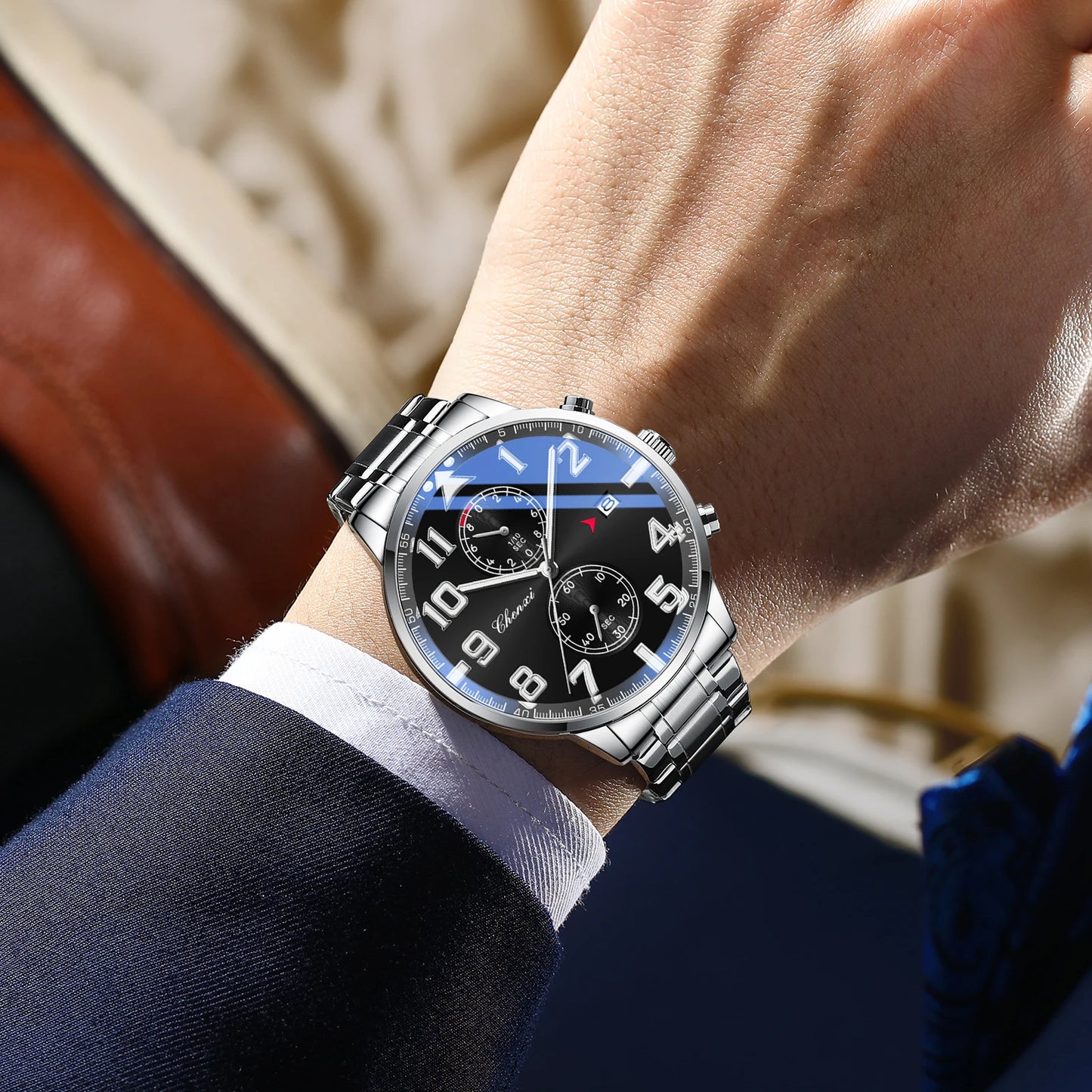 NEW Fashion Multifunction Men for Watches Top Brand Casual Sports Waterproof Wristwatch Chronograph Calendar Men's Watch Gifts - Ellianto fashion Men's