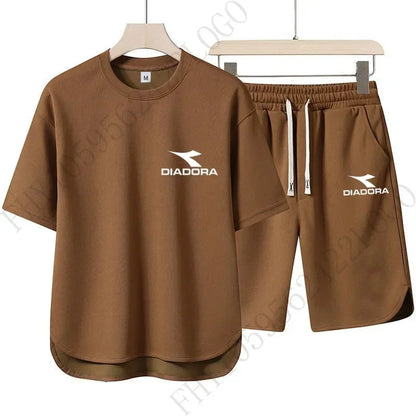 Set European and American procurement products: Men's casual T-shirts + sweatpants, quick-drying sweatshirts and shorts for sportswe - Ellianto fashion Men's