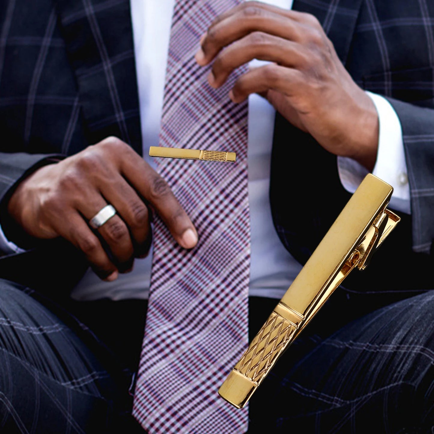 Metal Gold Color Tie Clip For Men Wedding Necktie Tie Clasp Clip Exquisite Gentleman Ties Business Tie Pin Men's Accessories - Ellianto fashion Men's