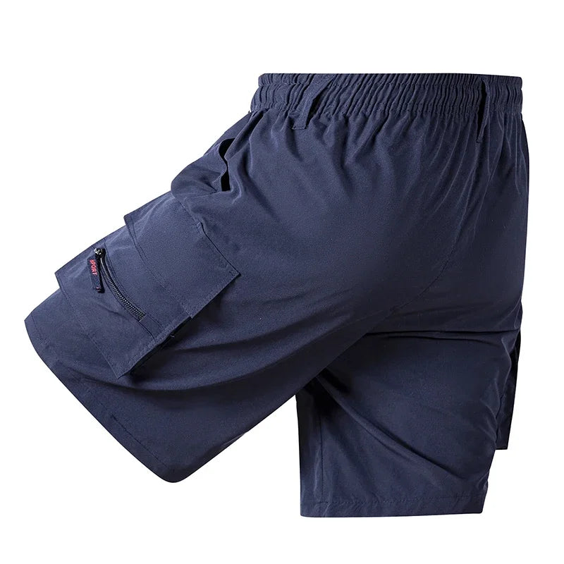Men's Loose Cargo Shorts Multiple Pockets Sports - Inspired Casual Style Summer Running Half Pants for Outdoor Beach Fun - Ellianto fashion Men's