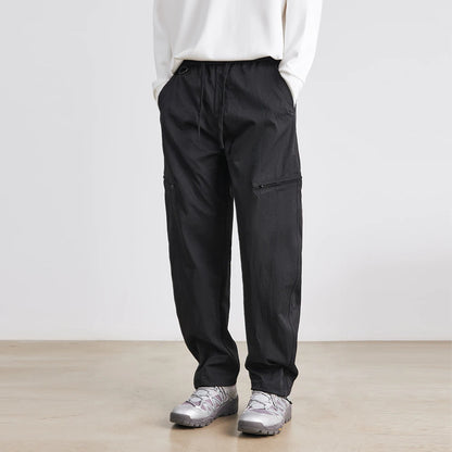 Men's American Overalls Spring and Autumn 2025 New Slim Scimitar Pants All-match Drawstring Casual Pants Wide-leg Pants - Ellianto fashion Men's