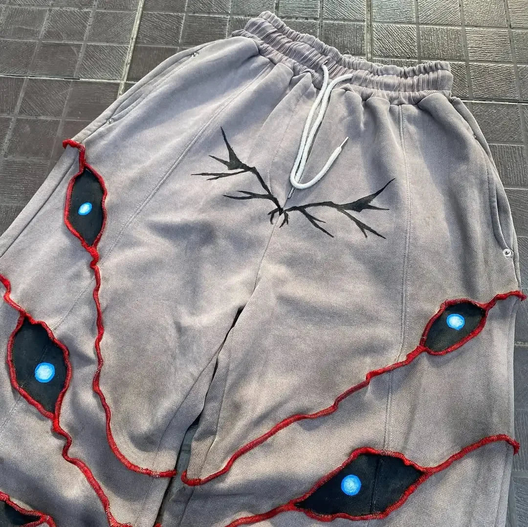 2025 Gothic Embroidered Joggers – Retro Hip-Hop Style and Oversized Comfort for the Modern Gentleman