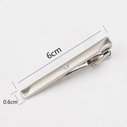 Men Metal Silver Color Tie Clip For Wedding gifts Necktie Clasp Clip Gentleman Ties Bar Crystal Tie Pin For Men's Accessories - Ellianto fashion Men's
