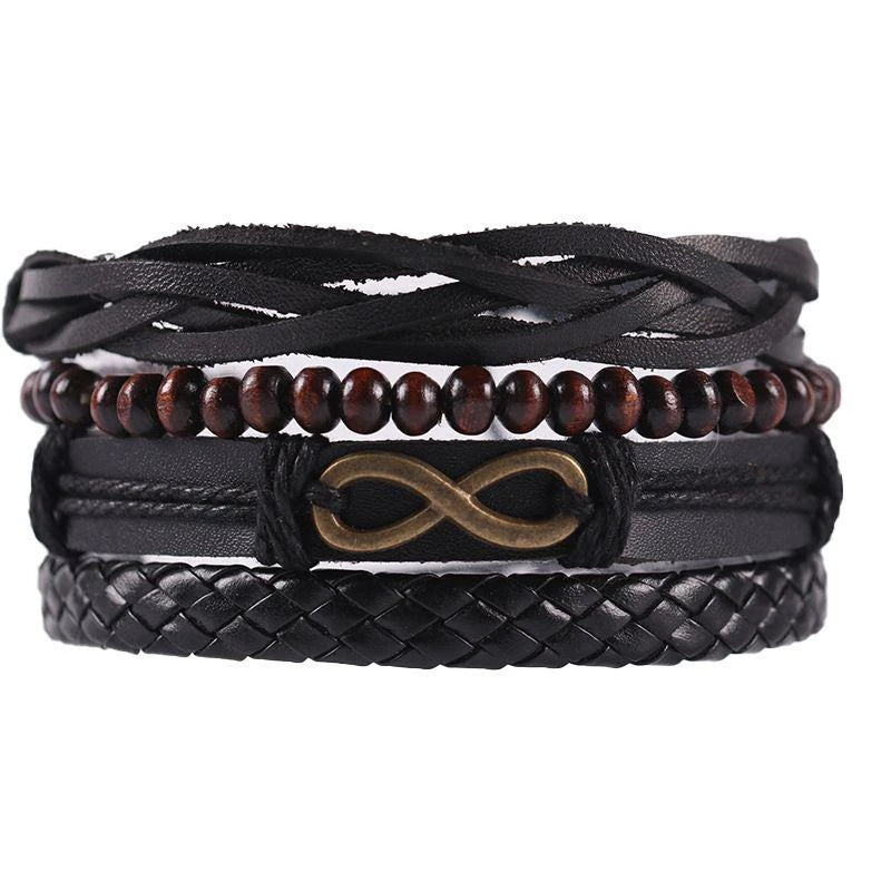 06 2025 Leather Braided Bracelet For Men - Ellianto fashion Men's