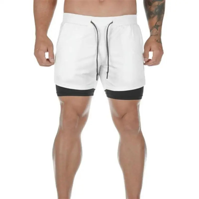 Summer sports versatile double layer men's shorts everyday casual quick-drying sports shorts men - Ellianto fashion Men's