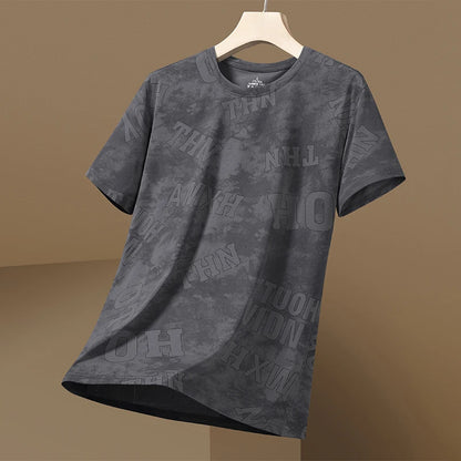 Ice-sensing Cooling Elastic Ice Silk Short-sleeved Daily Casual Versatile Sports Quick-drying T-shirt for Men - Ellianto fashion Men's