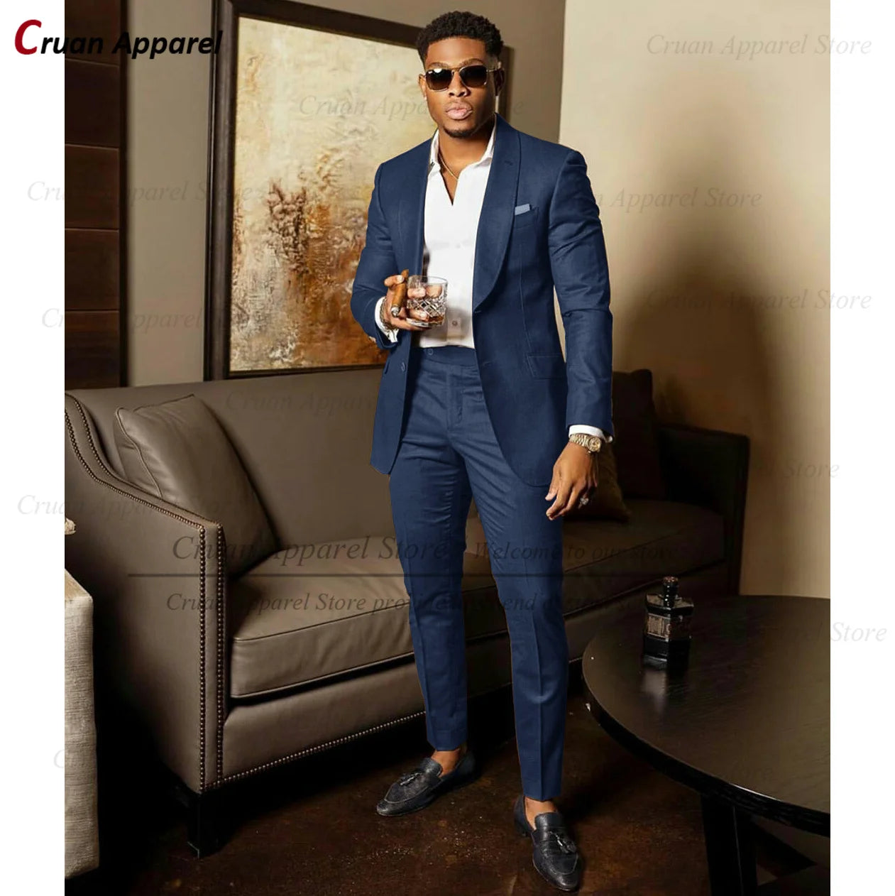 2025 Green Suits for Men Tailor-made Groom Wedding Suits Tuxedo Best Man Blazer Pants 2 Pieces Trendy Fashion Marriage Costume - Ellianto fashion Men's