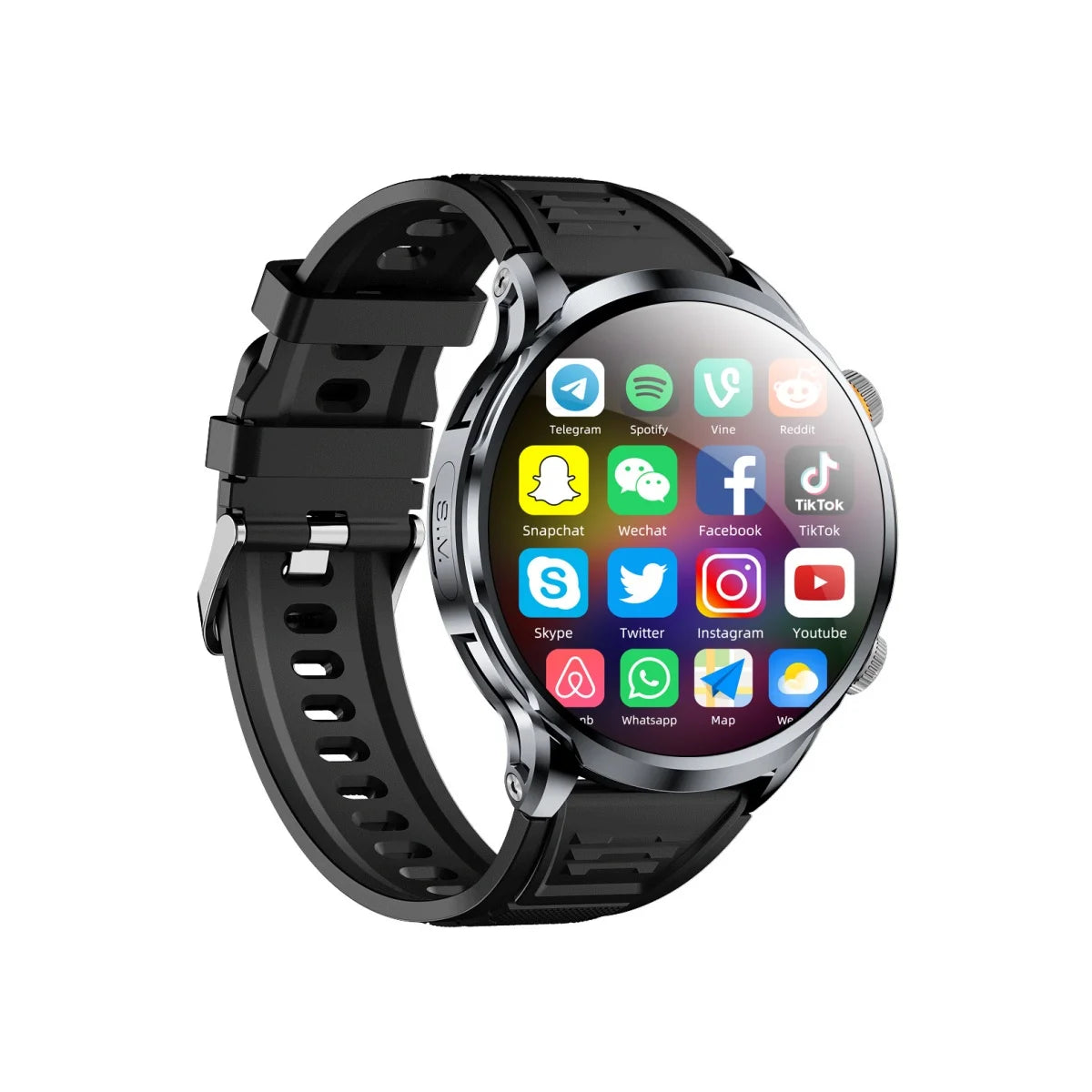 32+256GB Android 9.0 Smartwatch 4G LTE 1100Mah Battery Play Store Heart Rate 1.95 inch Spherical screen Smart Watch Men GPS WIFI - Ellianto fashion Men's