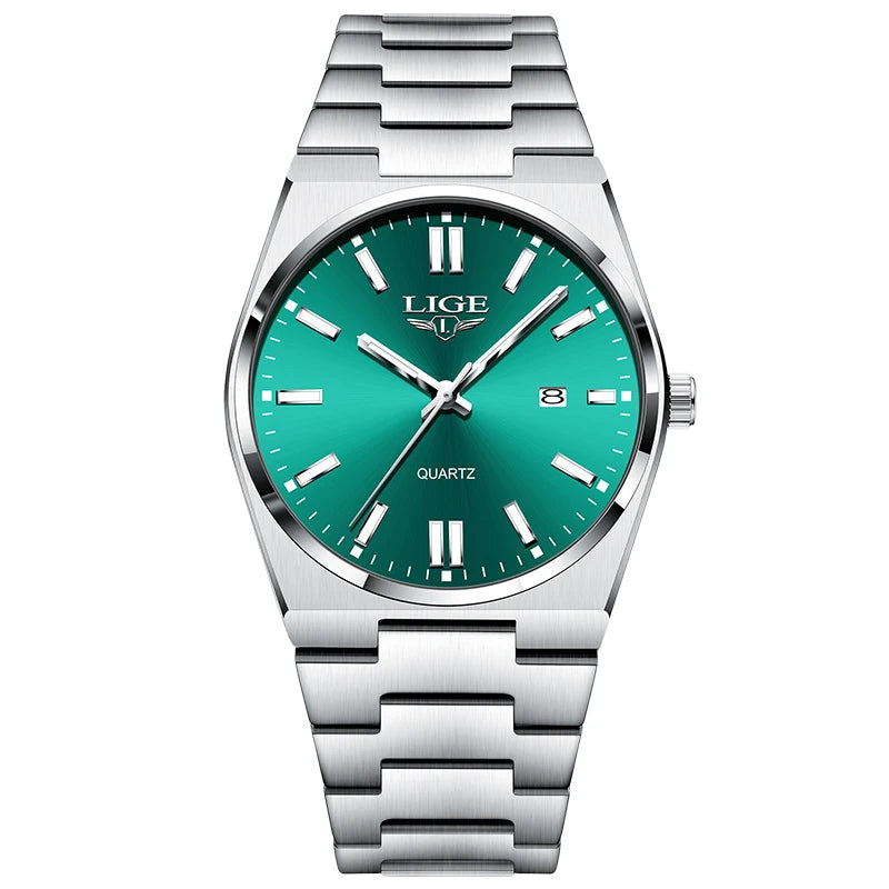 LIGE Men Luxury Watch For Man Waterproof Luminous Date Week Stainless Steel Men Watch Casual Quartz Men's Watches Male Clock+box - Ellianto fashion Men's