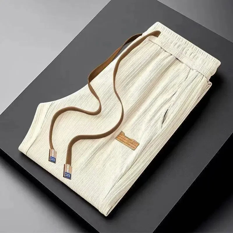 Men’s Casual Ice Silk Pants – Lightweight Summer Comfort with High-End Look, Versatile Loose-Fit Straight-Leg Design