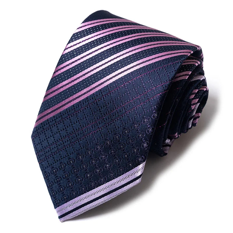 High-quality Wedding Ties For Men Fashion New Style Blue Strip Print Neckties Daily Office Apparel Accessories Gift For Man - Ellianto fashion Men's