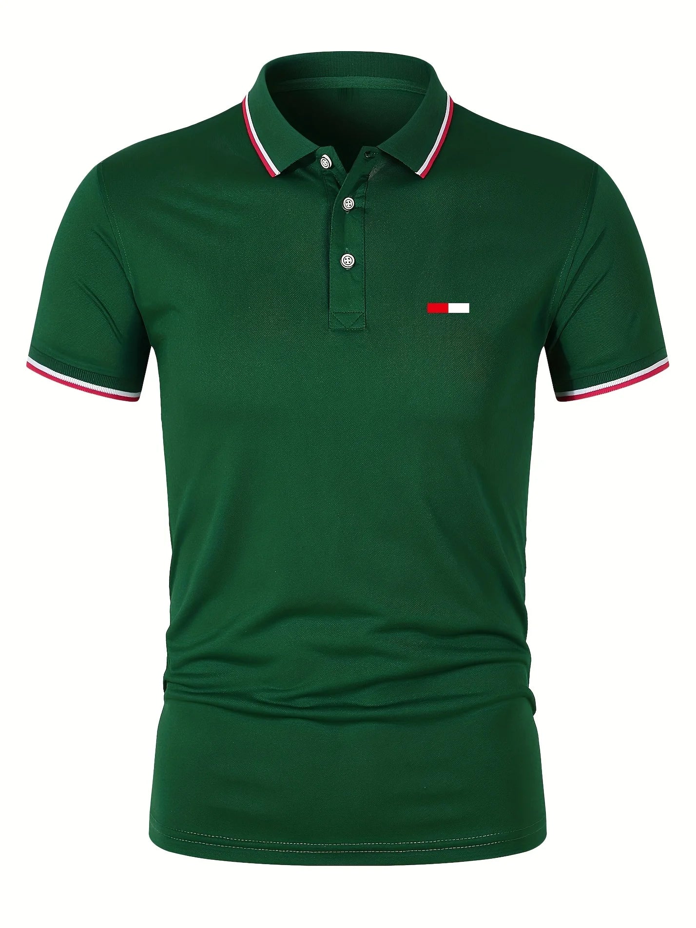 Men's 100 cotton summer casual fashion loose plus size flag pattern printed lapel short sleeved polo shirt top travel outfit - Ellianto fashion Men's
