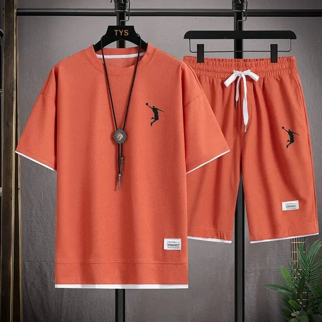 Set NEWSummer 2025 New Men's Sportswear Set - Linen T-shirt and Shorts two-piece Sportswear Set - Fashionable and - Ellianto fashion Men's