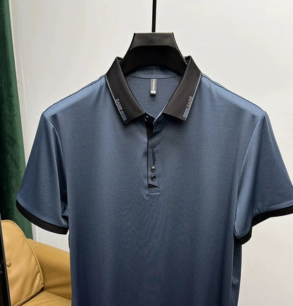 High end brand trend printed short sleeve POLO shirt men's 2025 summer new fashionable lapel casual T-shirt comfortable cool top - Ellianto fashion Men's