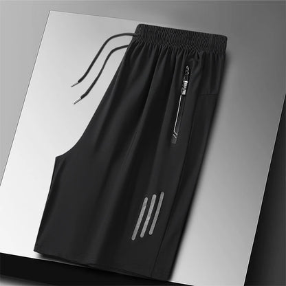 Plus Size Sport Shorts 8XL Track Shorts Running Shorts Breathable Ice Silk Man Quick Dry Outdoor Drawstring with Zipper Pocket - Ellianto fashion Men's