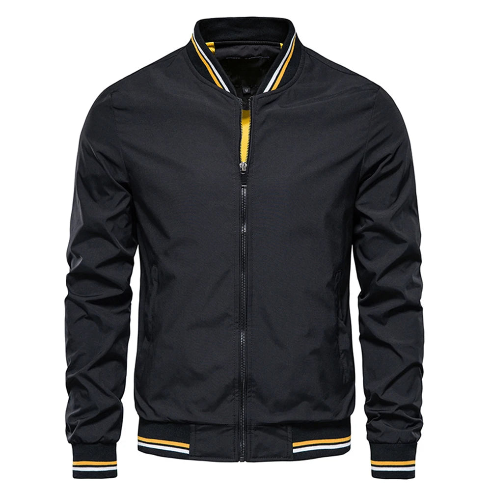 Spring Summer Bomber Jacket Men Black Casual Slim Fit Baseball Mens Jackets New Autumn Fashion High Quality Jackets for Men - Ellianto fashion Men's