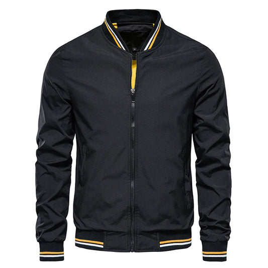 Spring Summer Bomber Jacket Men Black Casual Slim Fit Baseball Mens Jackets New Autumn Fashion High Quality Jackets for Men - Ellianto fashion Men's